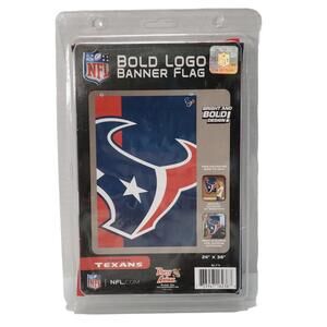 Huston Texans NFL Football Bold Logo Banner Flag Double Sided 24" × 36"